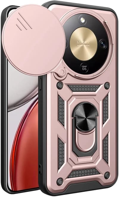 Hoesje geschikt voor HONOR Magic8 Lite - Phonesta CamShield Back Cover met Camera Slider - Roségoud