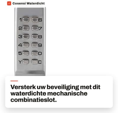 Dailygoods- Codeslot Waterdicht - Mechanisch Combinatieslot - 1-11 Cijfers - Zinklegering - Voor Binnen/Buiten - Geschikt voor Deurdikte 30-60mm - Cijferslot