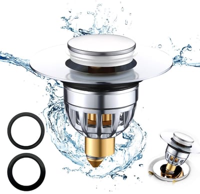 Wastafelstoppen Pop-Up, Universele Pop Up Afvoerstop Wastafel, Badkamer Gootsteen Plug Stopper, Roestvrij Staal Drain Plug, Universal Pop Up Sink Plug, voor wastafel, badkuip, keuken (34-40 mm).
