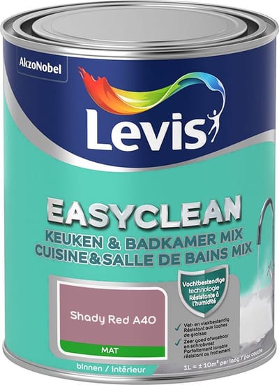 Levis - Easyclean Keuken & Badkamer Mix - Shady Red A40 - Mengverf - 1 L
