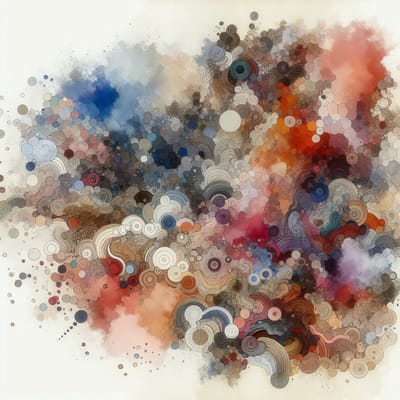 Abstract aquarel schilderij | Aqua Dreams: Ethereal Waves of Color and Fluid Abstraction | Kunst - 40x40 centimeter op Dibond | Foto op Dibond