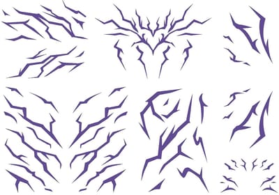 Stickers - Prestatiestickers - Demon Purple Hunter Tijdelijke stickers - Dans Cosplay Stickers Paarse Fantasy Markers voor Masquerade Cosplay, Paars