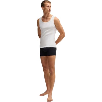 Boss Heren-tanktop met ronde hals en normale pasvorm (set van 3) (Wit)