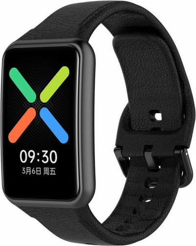 Siliconen Smartwatch bandje - Geschikt voor Oppo Watch Free siliconen bandje - zwart - Strap-it Horlogeband / Polsband / Armband - Watch Free