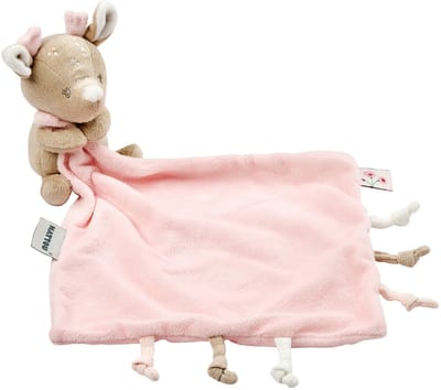 Nattou FanFan Baby Knuffeldoekje met Knuffel - 27 x 27 cm - Doudou hertje - Baby Cadeau - Beige