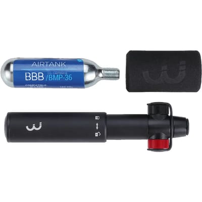 BBB Cycling Co2 Pomp - Co2 Blaster - Fietspomp Racefiets - Co2 Adapter Inclusief Co2 Patroon en Beschermhoes - Mini Pomp - BMP-33S