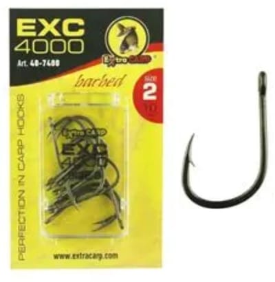 EXC '4000' Karper Haken - Haakmaat #2 - 10 stuks - Barbed - Karper Haak - Carp Hooks - voor Karper Onderlijnen