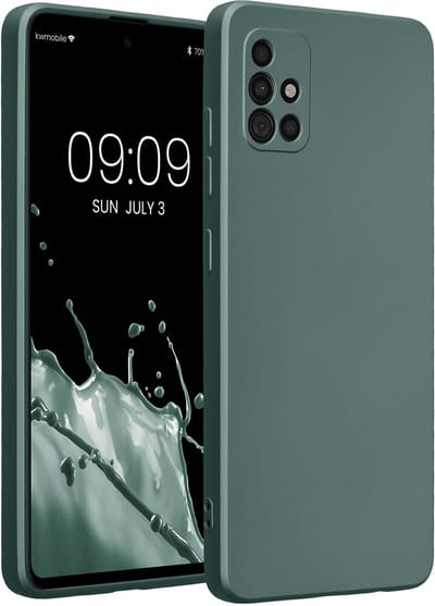 kwmobile metallic telefoonhoesje van TPU - geschikt voor Samsung Galaxy A51 - Flexible case voor smartphone - In metallic petrol