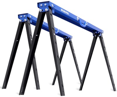 WORKPRO WP289025 Heavy-Duty Schraag Tot 200 kg Draagvermogen – In Hoogte Verstelbaar en Opvouwbaar (1 schraag)