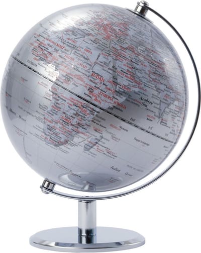 Troika | Wereldbol LUNAR | Zilver | Ø20cm / Emform