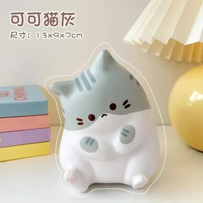 Nouveau Chat Soulagement du Stress Jouet Squishy PU à Remontée Lente à Presser Balle Antistress Dessin Animé Ornements de Table Jouets Squishy Anti-Stress gris