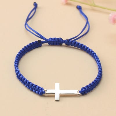 VANDAAG VERZONDEN - Armband - Kruis - Christelijk - Handmade - Blauw