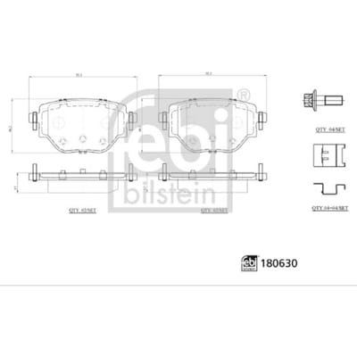 Remblokset FEBI BILSTEIN 180630, achter