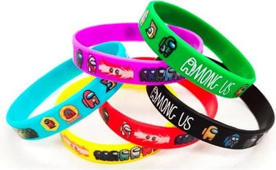 ProductGoods - 10 Among Us polsbandjes van gel - Set van 10 stuks - Polsbandje rubber - Silicone polsbandje - Setje armbandjes - Siliconen - Among Us