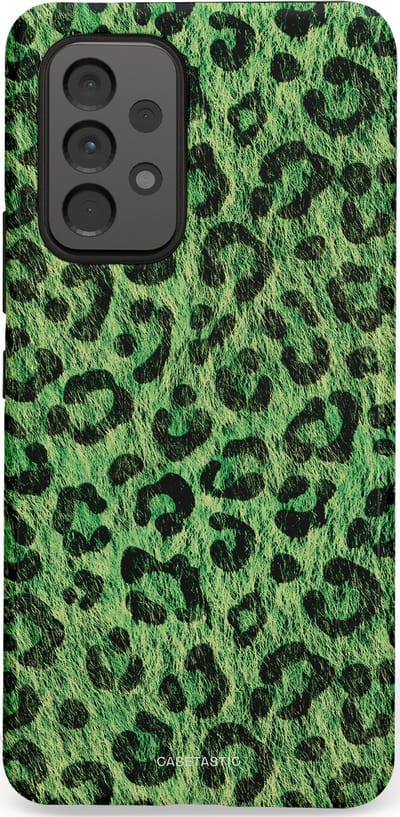 Casetastic hoesje geschikt voor Samsung Galaxy A53 (2022) 5G - Dubbellaagse bescherming - Groene Panterprint - Fashion Case - Donkergroen Zwart