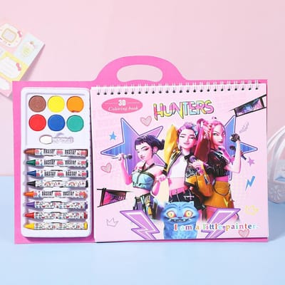 Nieuwste Kpop Devil Hunter Kleur Kleurboek Kunstboek Veiligheid Schilderen Kleurboek Wordt Geleverd met Verf Kan Worden Gebruikt als Verjaardagscadeau