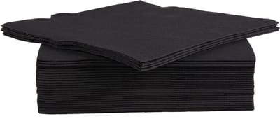 80x stuks luxe kwaliteit servetten zwart 38 x 38 cm - Thema feestartikelen tafel decoratie wegwerp servetjes