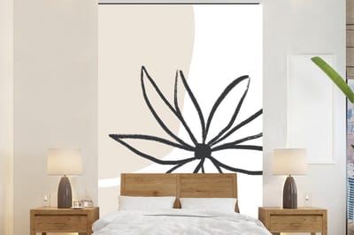 Behang - Fotobehang Bloemen - Minimalisme - Pastel - Breedte 145 cm x hoogte 220 cm