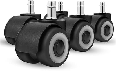 QTTVBTNA -Set van 5 Zwenkwielen – 2 Inch Stoelwielen met Rubberen Soft Rollers – Geruisloze Universele Wieltjes voor Bureaustoel, Meubels en Vervanging