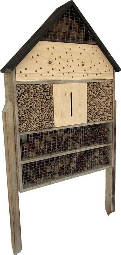 GARDEN SPIRIT groot Zelfstaand Insectenhotel 11,5 x 57 x 79 cm Bijenhotel