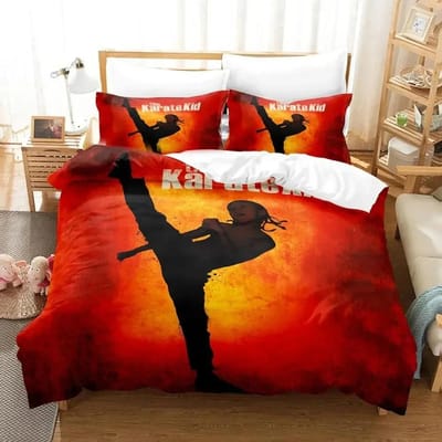 Ensemble de Literie Karate Kid Garçons Filles Taille Twin Queen Housse de Couette Taie d'Oreiller Lit Enfants Adulte Mode Textile de Maison AU Single(140*210cm)3pcs