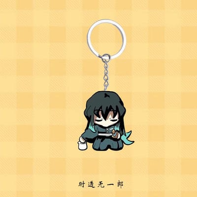 Demon Slayer Tokitou Muichiro mignon créatif anime périphérique porte-clés acrylique beau à regarder mode polyvalent pendentif décoratif black