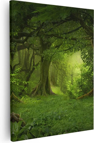 Artaza Canvas Schilderij Jungle - 40x50 cm - Wanddecoratie Bos - Muurdecoratie Woonkamer - Kamer Accessoires Natuur
