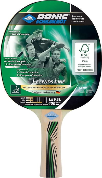 Tafeltennisbat 400 met FSC-hout en ITTF Rubber - Voor Beginners en Controle Spelers