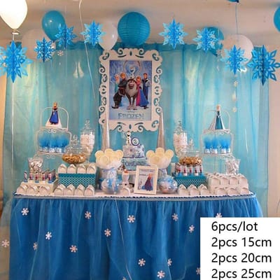 Guirlande de Flocons de Neige Artificiels 3D Bannière Décorations de Noël pour la Maison Décorations de Neige Artificielle pour Fête d'Anniversaire Hivernale bleu clair