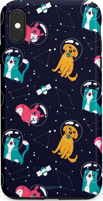 Casetastic Hoesje Geschikt voor Apple iPhone Xs Max - Stijlvolle Beschermende Duo-layer Case - Sterrennacht Dieren