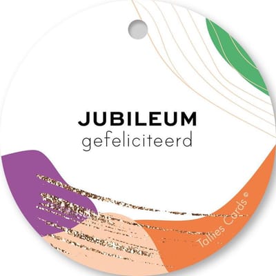 Tallies Cards - kadokaartjes  - bloemenkaartjes - Jubileum - Abstract - set van 5 kaarten - jubileum - mijlpaal - 100% Duurzaam
