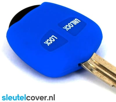 Autosleutel Hoesje geschikt voor Mitsubishi - SleutelCover - Silicone Autosleutel Cover - Sleutelhoesje Blauw