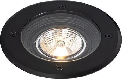 QAZQA delux - Moderne Grondspot - 6 stuks - Ø 16 cm - Zwart - Buitenverlichting