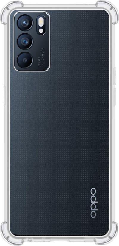 Hoes - Geschikt voor OPPO Reno 6 - Sterk & Shockproof - Siliconen Case - Back Cover - Telefoon Hoesje Shock Proof - Transparant