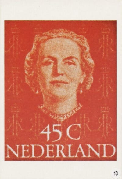 Briefkaart met afbeelding Koningin Juliana postzegel