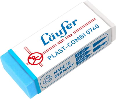 Multifunctionele Gum - Potlood Gum - Tekenen Schrijven - Twee Kanten - 65 cm - Blauw Transparant