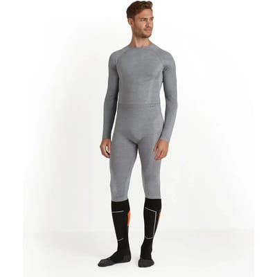 FALKE 3/4 Wool-Tech Tights sneldrogend wol functioneel functioneel ondergoed heren grijs - maat S
