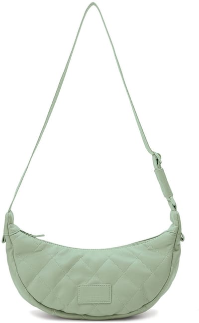 SEIDENFELT MANUFAKTUR Schoudertas Evenes Halfmoon Bag Sage Groene