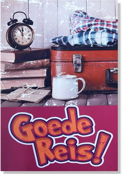 Goede Reis Wenskaart - 12x17cm - Gevouwen kaart inclusief envelop - Vakantie / Op Reis