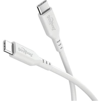 Goobay USB-C siliconen kabel | USB2.0 | PD 60W | wit | 1,5 meter
