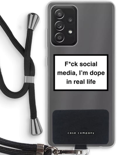 Hoesje met koord geschikt voor Samsung Galaxy A52s 5G hoesje met Koord - I'm dope - Telefoonhoesje met Zwart Koord - Bescherming aan alle Kanten en Over de Schermrand