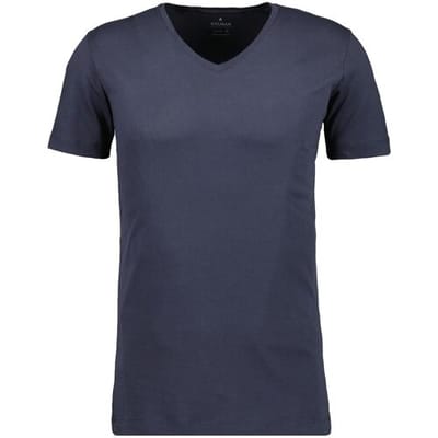 Ragman T-Shirt Uni V-Neck Bodyfit Single Jersey 2Pack Marine / male