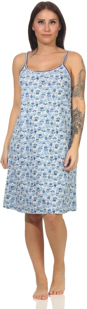 Normann Dames Spaghetti Nachthemd - ook verkrijgbaar in overmaten tot 60/62 (4XL)