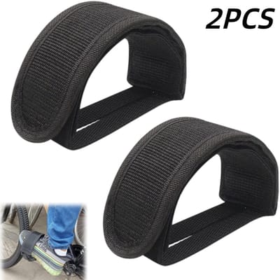 2 stuks-Fietspedalenriemen - fietsvoetriemen - verstelbaar - fietsaccessoires - geschikt voor fietsen - mountainbikes - racefietsen - zwart - 12*6,5 cm
