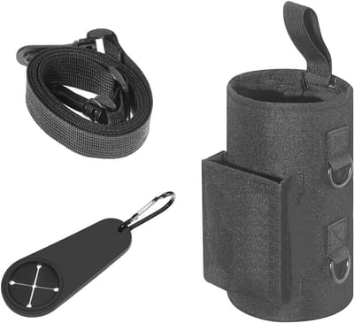 Set van Magnetische Waterfles Tas met Verstelbare Schouderriem en Haak voor Sport, Wandelen en Fitness (Grijs)