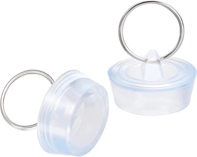 Rubberen spoelstop set van 2 - Afvoerstopper voor badkuip en keuken - Helder blauw - Voor 29-32 mm afvoeren