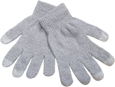 Gebreide katoenen thermische handschoenen - Warm en koubestendig - Geschikt voor touchscreen - Winddicht voor buiten - One size fits all/Unisex - Grijs - 5 paar
