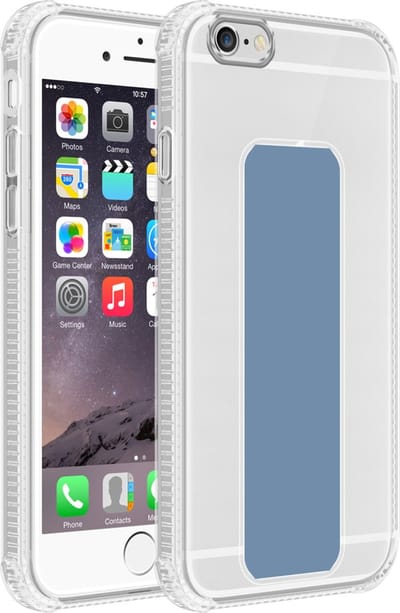 Cadorabo Hoesje geschikt voor Apple iPhone 6 / 6S in LICHTBLAUW - Beschermhoes gemaakt van flexibel TPU silicone Cover Case met houder en standfunctie