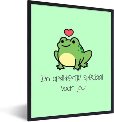 Fotolijst incl. Poster - Sterkte - Spreuken - Hartje - Opkikker - 30x40 cm - Posterlijst
