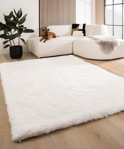 Fluffy vloerkleed - Comfy Deluxe wit 70x140